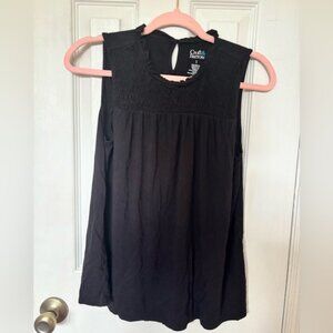 Croft & Barrow- Small High Neck Black Blouse